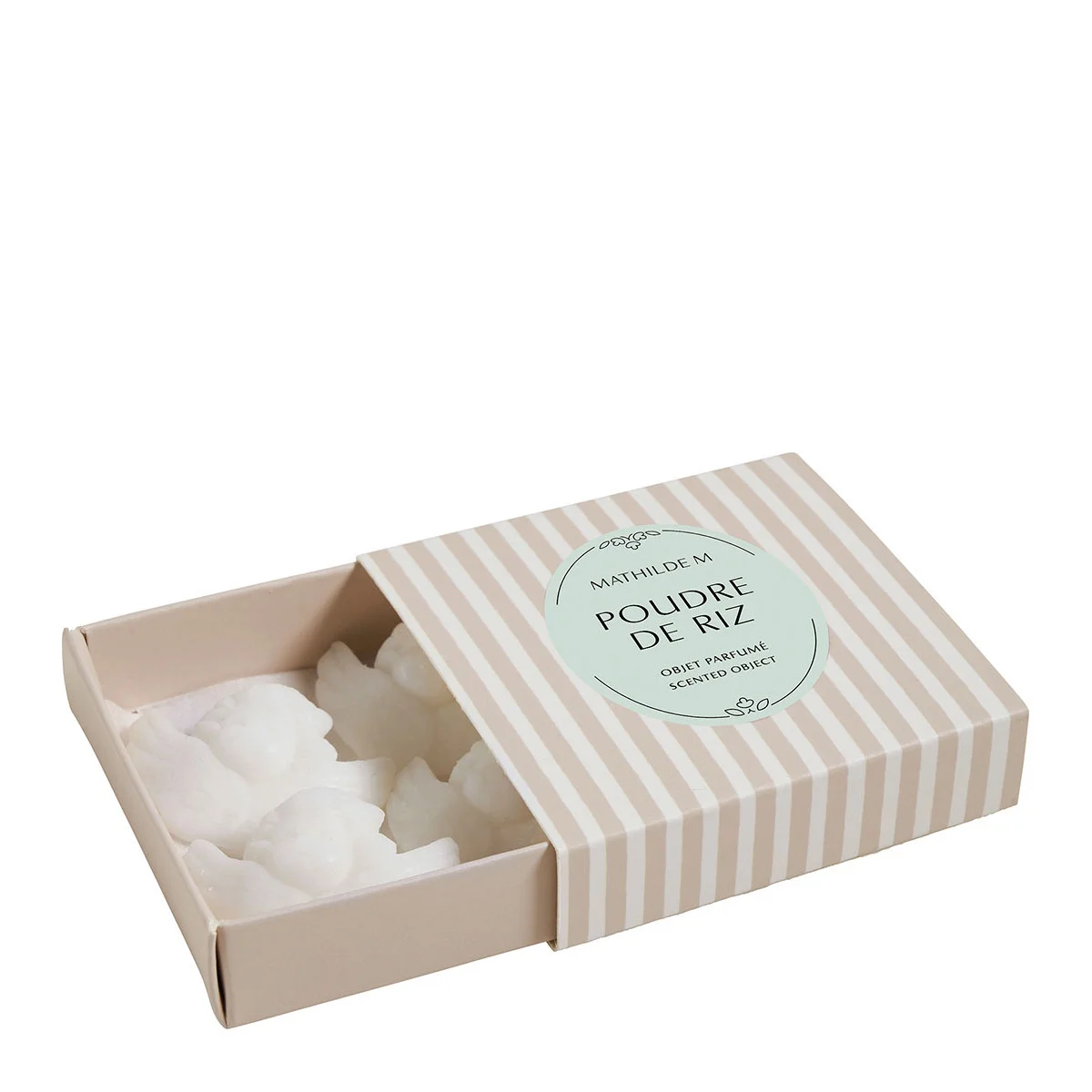 BOITE DE 4 DECORS FONDANTS FLEUR SENTEUR POUDRE DE RIZ