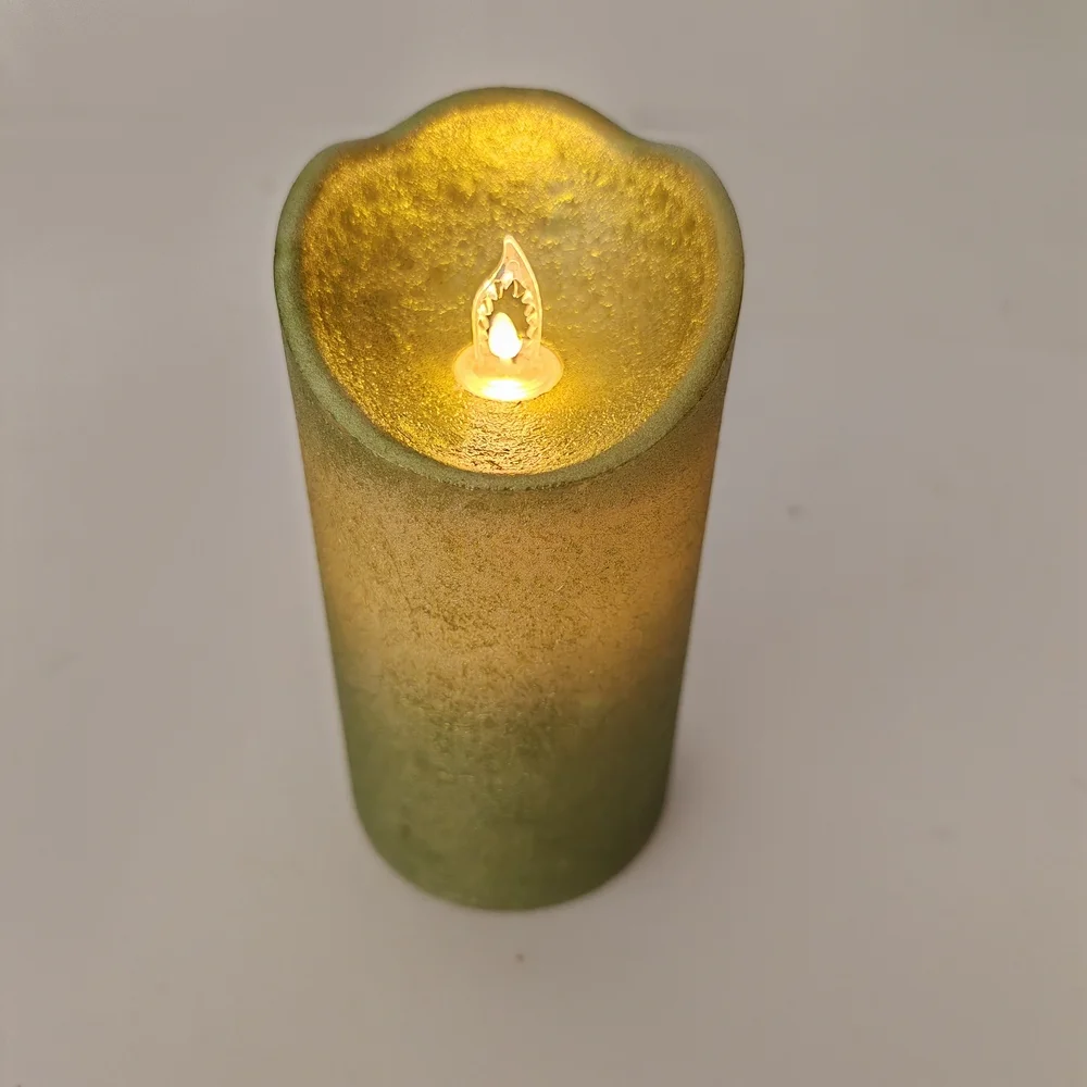 BOUGIE LED CYLINDRIQUE CIRE VERTE 7.5 X 15 X 7.5 CM – Image 5