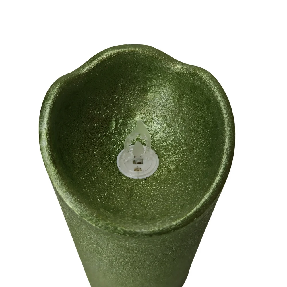 BOUGIE LED CYLINDRIQUE CIRE VERTE 7.5 X 15 X 7.5 CM – Image 2