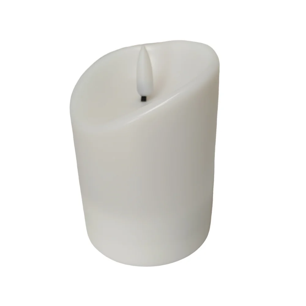 BOUGIE LED CYLINDRIQUE BLANCHE 7.5 X 10 X 7.5 CM – Image 3