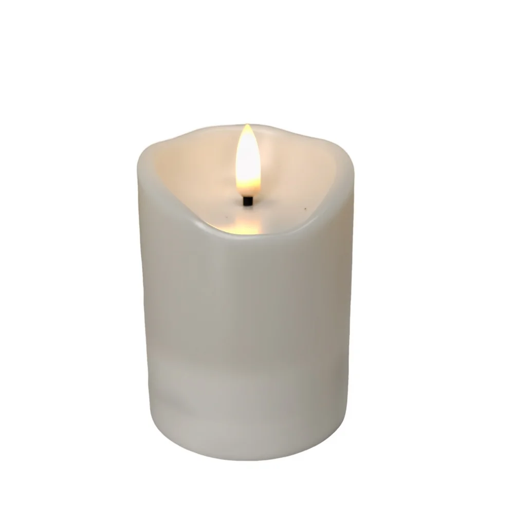 BOUGIE LED CYLINDRIQUE BLANCHE 7.5 X 10 X 7.5 CM – Image 2